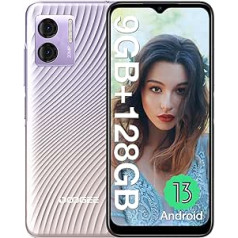 DOOGEE N50S Android 13 viedtālrunis bez līguma, 9 GB + 128 GB atmiņa/1 TB paplašināms 6,52 collu HD+ displejs, 4200 mAh ar 10 W ātras uzlādes mobilajiem tālruņiem, 20 MP kamera, 4G divu SIM kartu lēts mobilais tālrunis