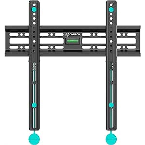 ONKRON Wandhalterung Fernseher für 32-65 Zoll TV bis zu 50 kg - Feste Fernsehhalterung Wand max VESA 400x400 Wandhalterung TV - Ultra Slim TV Wandhalterung Flach/Fernseher Aufhängung Schwarz FM2