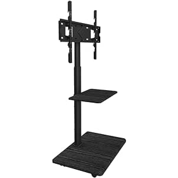 XTRARM Delpho Mobile TV Stand with Shelf, TV Approx. 32-70 Inches / 45 kg, Many VESA Sizes, Height Variable Mountable up to Approx. 130 cm, Black, TV Stand