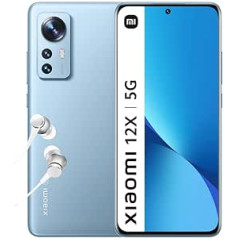 Xiaomi 12X viedtālrunis + austiņas, 8 + 256 GB mobilais tālrunis bez līguma, 6,28 collu 120 Hz AMOLED displejs, Snapdragon 870, 50 MP trīskāršā kamera profesionālā kvalitātē, 4500 mAh, zila