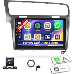 [2G + 64G] Android 13 automašīnas radio VW Golf 7 2013 2014 2015 2016 2017 2018 ar bezvadu Carplay Android Car, 10 collu ekrāna stereo ar GPS Bluetooth HiFi WiFi FM/RDS USB + Canbus + AHD aizmugures skats