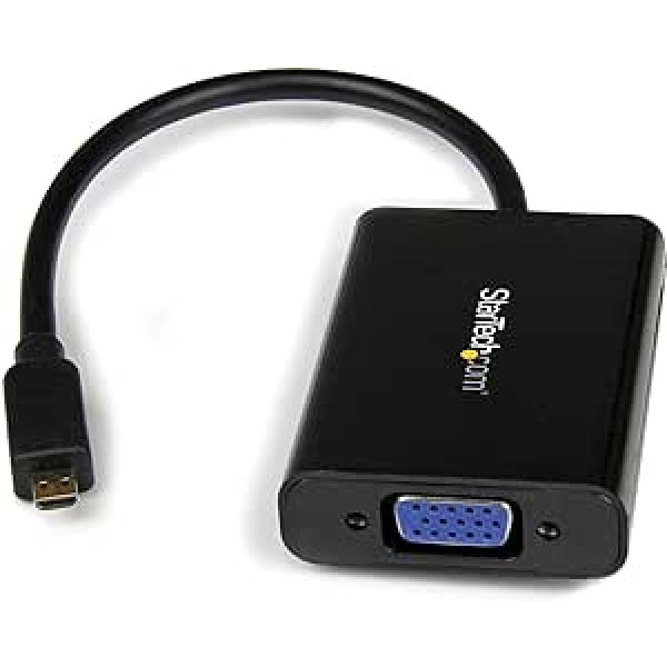 StarTech MCHD2VGAA2 Micro HDMI vīrišķais–VGA sieviešu adapteris/pārveidotājs ar audio viedtālrunim/ultragrāmatai/planšetdatoram