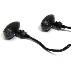 Schwarzes Aluminium Motorrad LED Kugel Stil Blinker Signals Cafe Racer Stil