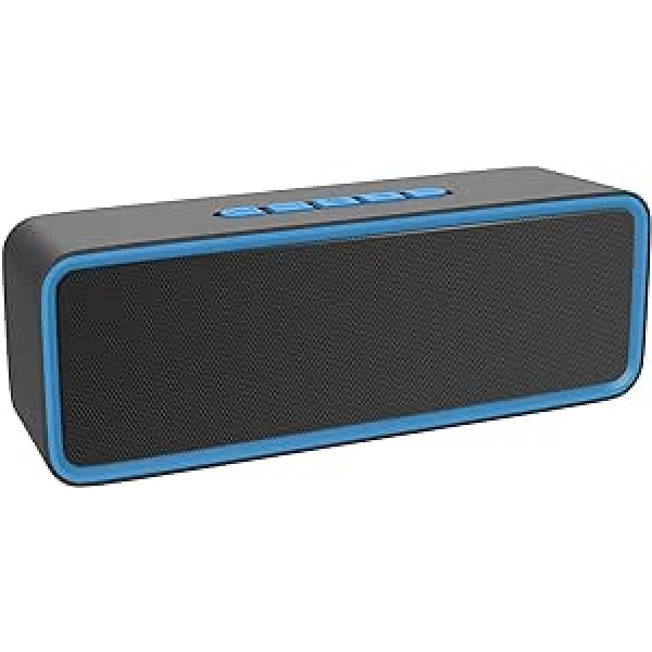 Kolaura bezvadu Bluetooth skaļrunis, pārnēsājams Bluetooth 5.0 skaļrunis ar divu draivera basu, 3D stereo, FM radio, brīvroku funkcija, iebūvēts 1500 mAh akumulators, 12 stundu atskaņošanas laiks (zilā krāsā)