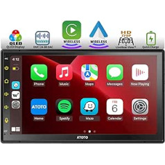 ATOTO F7XE iebūvētas DAB/DAB+ informācijas paneļa uzstādīšanas video ierīces, bezvadu CarPlay un bezvadu Android automašīna, 7 collu QLED skārienekrāns, spoguļa saite, Bluetooth, HD LRV, ātrā uzlāde, F7G2B7XED