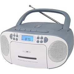 Reflexion CD grotuvas su kasete ir radijas, skirtas veikti iš tinklo ir baterijos (PLL FM radijas, LCD ekranas