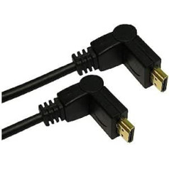 rhinocables® HDMI Cable Rotatable Gold Plated 90 Degree Angled End for Bluray 3DTV Xbox (3m)