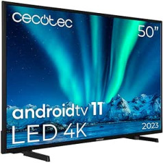 Cecotec TV LED 50 collu viedtelevizors zur Serie Alu00050. 4K UHD, Android 11, MEMC, integrēta Chromecast ierīce, Dolby Vision un Dolby Atmos, HDR10, 2023. gada modelis