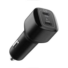 Spigen USB-C Car Charger 65W Dual Port Car Charger Fast Charge PD 3.0 45W + 20W Type C for iPhone 15 14 13 Pro Max Plus Mini MacBook Air iPad Pro Galaxy S23 S22 S21 Ultra Plus Pixel 8 Pro Steam Deck