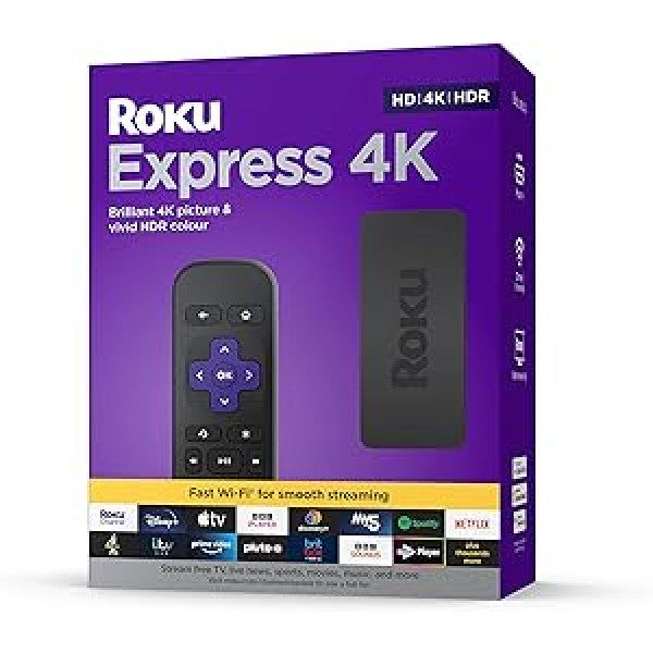 Roku Express 4K | HD/4K/HDR straumēšanas multivides atskaņotājs, melns