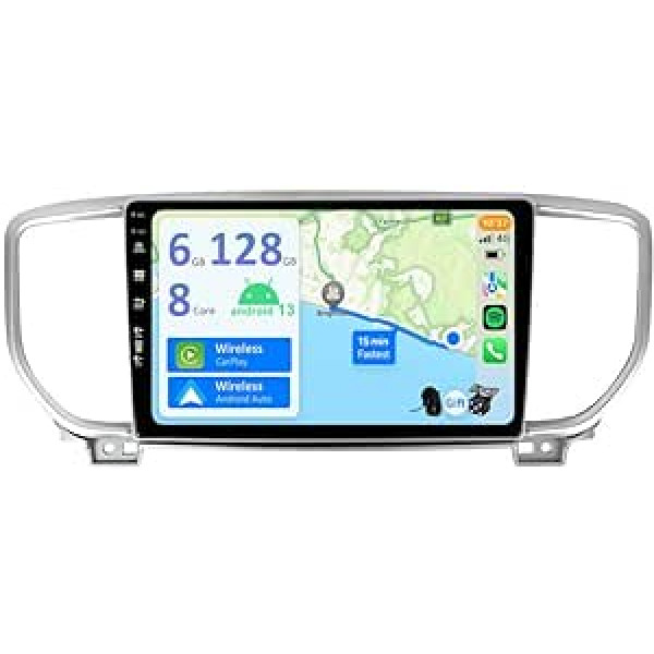 YUNTX [6 GB + 128 GB] Android 12 automašīnas radio, kas paredzēts KIA KX5/Sportage 4 (2016-2019) - [Integrēts CarPlay/Android Auto/DSP/GPS] -9 collu IPS skārienekrāns CAM+MIC-DAB/Mirror Link/Bluetooth 5.0 /AHD/360 kamera