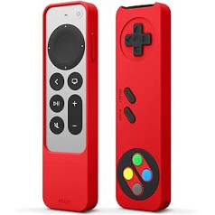 elago R4 Retro Case saderīgs ar Apple TV 4K Siri Remote 3. paaudzi (2022. gads) un 2. paaudzi (2021. gads) — klasisks kontroliera dizains [nefunkcionāls] (sarkans)