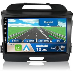 JOYX Android 12 automašīnas radio ar 2.5D der Kia Sportage (2010-2015) - [4G+64G] - Iebūvēts DSP/Carplay/Android automašīna - LED atpakaļgaitas kamera bez maksas - 9 collas - ar stūres vadību 4G WiFi BT5.0 DAB