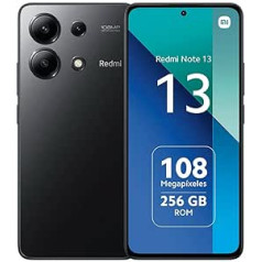 Xiaomi Redmi Note 13 4G atbloķēts Smartohone, 8 GB + 256 GB astoņkodolu, 6,67 collu 120 Hz AMOLED displejs, 108 MP trīskāršā kamera, Snapdragon 685 procesors, 5000 mAh akumulators, 33 W ātra uzlāde (pusnakts melna)