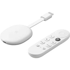 Chromecast ar Google TV (HD) Snow — straumējiet izklaidi savā televizorā ar balss tālvadības pulti — skatieties filmas un TV pārraides HD kvalitātē