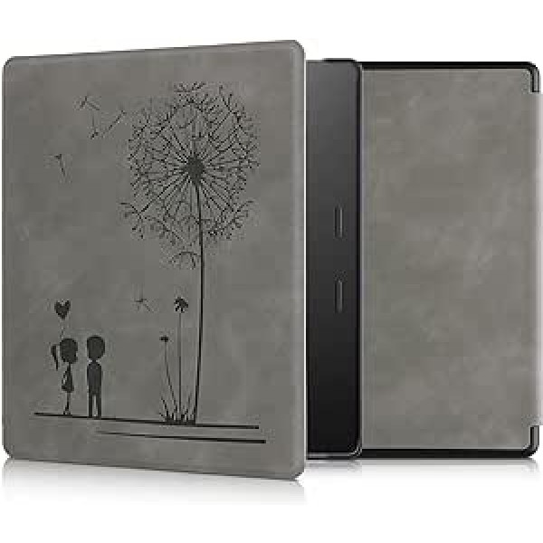 kwmobile futrālis, kas saderīgs ar Amazon Kindle Oasis 10. paaudzi — mākslīgās ādas e-lasītājs — Dandelion Love Grey