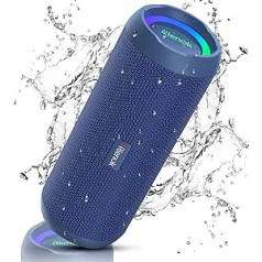 RIENOK Bluetooth skaļrunis ar vieglu Bluetooth 5.3 mūzikas kārbu Bass bezvadu kārba ar IPX7 ūdensizturīgu stereo skaņu, pārnēsājamu zilu