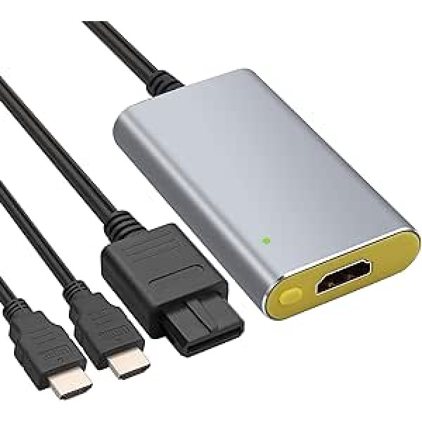 LiNKFOR 2x līnijas dubultojošs N64 uz HDMI pārveidotājs HDMI adaptera kabelis N64/SNES/SFC/NGC, Plug & Play N64/SNES/SFC/NGC HDMI adapteris N64/SNES/SFC/NGC programmatūrai, atbalsta kompozītu un S-Video