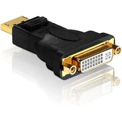 PureLink PureInstall PI160 DisplayPort/DVI adapteris (DisplayPort Stecker konvertieris auf DVI-D (24+5) Buchse), zertifziert, schwarz