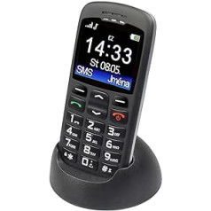Aligator A670 vecākais mobilais tālrunis ar SOS pogu un lokatoru, 4,8 x 2,32 x 0,55 collas, melns