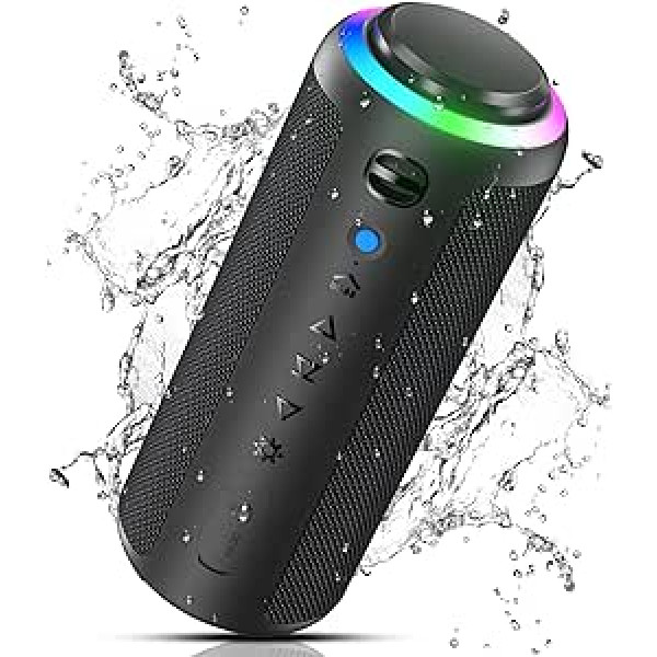 VOSFEEL Bluetooth skaļrunis, IPX7 30H Bluetooth Music Box bezvadu, Dual Bass Stereo skaļrunis, Micro TF karte mobilajam tālrunim un personālajam datoram