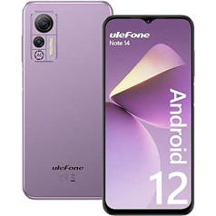 Ulefone Note 14 Mobile Phone Without Contract, Smartphone Cheap 4G 7GB/128GB Expandable Smartphone Cheap 6.52 Inch HD+ 4500mAh 16GB ROM 8MP + 5MP Android 12 Dual SIM Mobile Phones 3 Card Slots Face ID