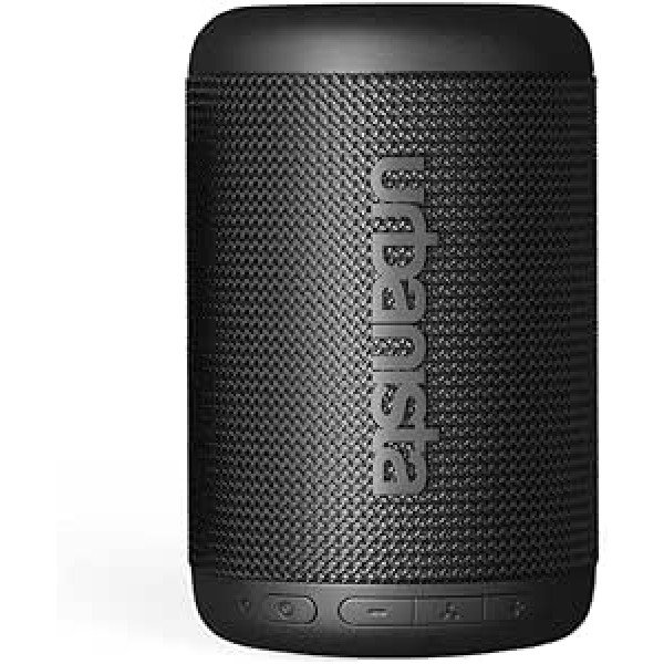 Urbanista Memphis bezvadu skaļrunis Bluetooth 5.2 dubultā savienošana pārī, pārnēsājams skaļrunis IPX5 ūdensizturīgs, 12h atskaņošanas laiks, pogu vadība, skaļa stereo skaņa, āra skaļrunis, melns