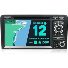 BXLIYER Android 12 IPS automašīnas radio, kas piemērots Audi A3 8P 8PA S3 RS3 (2003-2013) - Iebūvēta CarPlay Android automašīna - Bezmaksas atpakaļgaitas kamera - 2G + 32G - 7 collu 2 DIN - DAB stūres vadība WiFi ātri