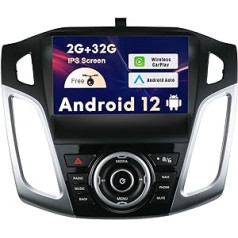 SXAUTO Android 12 IPS 9 collu automašīnas radio priekš Ford Focus (2012-2017) - Iebūvēts CarPlay / Android Car / DSP - Bezmaksas atpakaļgaitas kamera - 2G + 32G - Stūres vadība DAB Fast Boot WiFi Google - 2 DIN