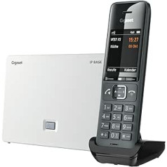 Gigaset Comfort 520A IP bāze — DECT bāzes stacija ar telefonu un automātisko atbildētāju jūsu sakaru sistēmai — atbalsta 6 klausules — VoIP — piekļuve Google un Office 365 kontaktpersonām