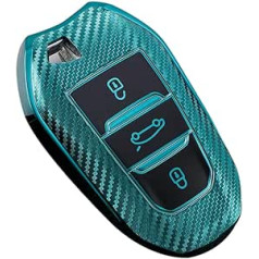 KUNIO Keyless Key Case Der Peugeot 3008 5008 2008 308 508 208 Der Opel Grandland X Astra L Der Citroen C3 C4 DS5 DS7 Auto atslēgas aizsardzība TPU atslēgas vāciņš zaļš