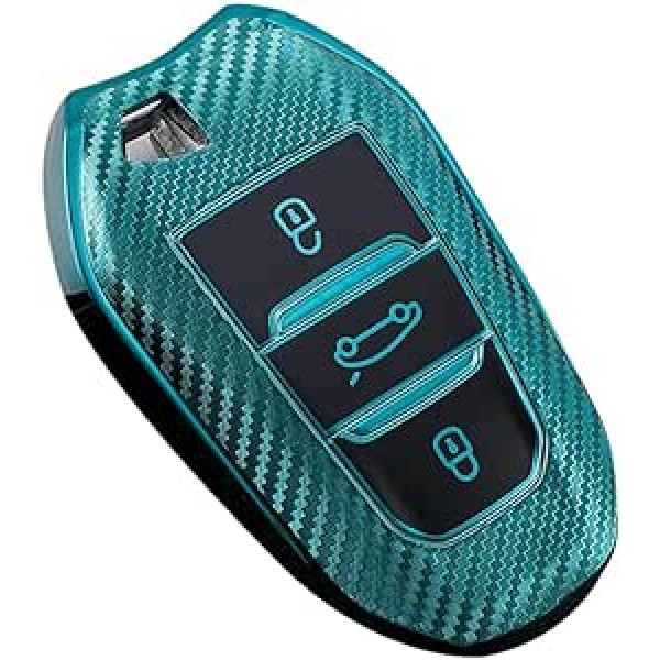 KUNIO Keyless Key Case Der Peugeot 3008 5008 2008 308 508 208 Der Opel Grandland X Astra L Der Citroen C3 C4 DS5 DS7 Auto atslēgas aizsardzība TPU atslēgas vāciņš zaļš