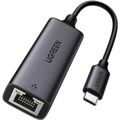 UGREEN USB C LAN adapteris Gigabit Ethernet adapteris tīkla adapteris saderīgs ar iPhone 15 Pro Max, Galaxy S24/S23+/S23, Mac Air/Pro, iPad Pro/Air, Surface Pro 9, Steam Deck, Switch utt. (Melns, 10