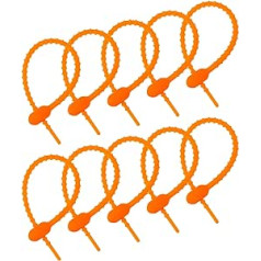 avotu karte Wiederverwendbare Kabelbinder, 6 Zoll Silikonbinder Beutelclips, Allzweck-Silikonbinder, Kabelbinder, Brotbinder, Haushalts-Twist-Krawatte, wiederverwendbare Twist-Ties (Neonorange 20