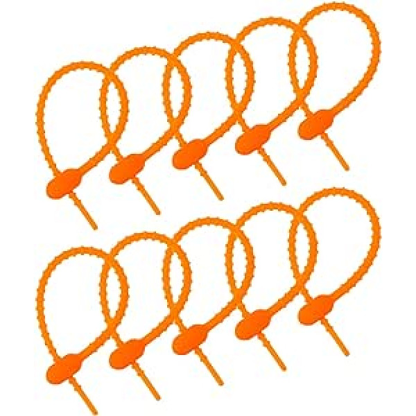 avotu karte Wiederverwendbare Kabelbinder, 6 Zoll Silikonbinder Beutelclips, Allzweck-Silikonbinder, Kabelbinder, Brotbinder, Haushalts-Twist-Krawatte, wiederverwendbare Twist-Ties (Neonorange 20