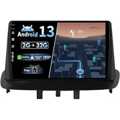 JOYX Android 12 automašīnas radio, kas piemērots Renault Megane 3 (2008-2014) - bezvadu Carplay + Android automašīna - atpakaļskata kamera bez maksas - [2G + 32G] - IPS 9 collas 2 DIN - DAB stūres vadība 4G WiFi ātrs