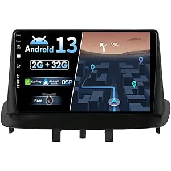 JOYX Android 12 automašīnas radio, kas piemērots Renault Megane 3 (2008-2014) - bezvadu Carplay + Android automašīna - atpakaļskata kamera bez maksas - [2G + 32G] - IPS 9 collas 2 DIN - DAB stūres vadība 4G WiFi ātrs