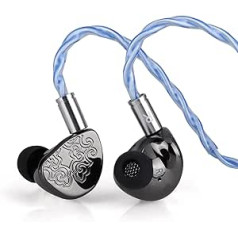 LINSOUL Tangzu x HBB Wu Heyday HiFi modernizēts 14,5 mm plakanais draiveris IEM ar 5 ass CNC alumīnija apvalku, noņemamu 3 in-1 sudrabotu kabeli (Tangzu x HBB Wuzetian Heyday, 3 in-1 (2,5/3,5/4 m) )