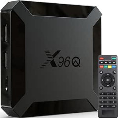 Retoo X96Q HD 4K Android 8.1 Smart TV Box with HDMI 2.0, WiFi, LAN, 16GB and Remote Control, Ultra HD Streaming Media Player 1080p, Chromecast, Netflix, Google Play, YouTube, Disney+, Black