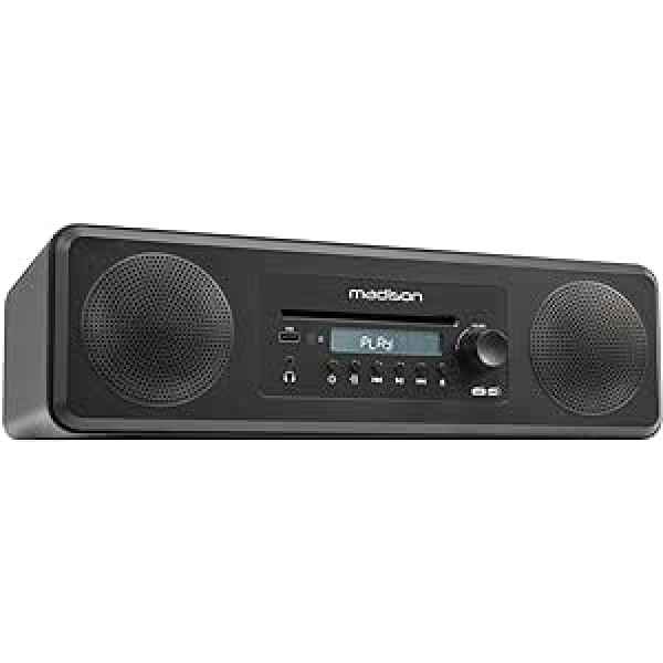 Melody-Plus Madison Multimedia Player with CD Player, DAB+, Bluetooth, FM, USB and Aux-in, Black