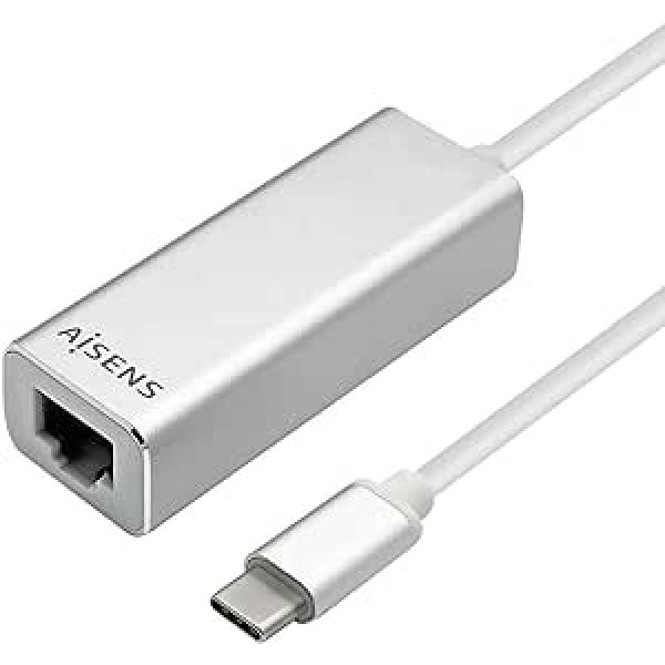 AISENS - A109-0341 USB3.1 Gen1 USB-C to Gigabit Ethernet 10/100/1000 Mbps, 15 cm