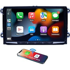 9 collu Android 12 auto radio priekš VW Golf 5 6 Touran Passat B6 Tiguan NVGOTEV 2+32G auto radio ar Bluetooth WiFi SWC DSP AM/FM RDS DAB Savietojams ar Carplay un Android Car