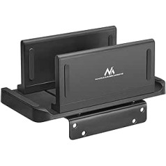 Maclean MC-454 Mini PC/Thin Client Mount 2 in 1 Brīvi stāvošs vai VESA stiprinājums Saderīgs ar VEASA stiprinājumiem Maksimālā slodze 3 kg Regulējams platums Min. 5mm Max 70mm Melns