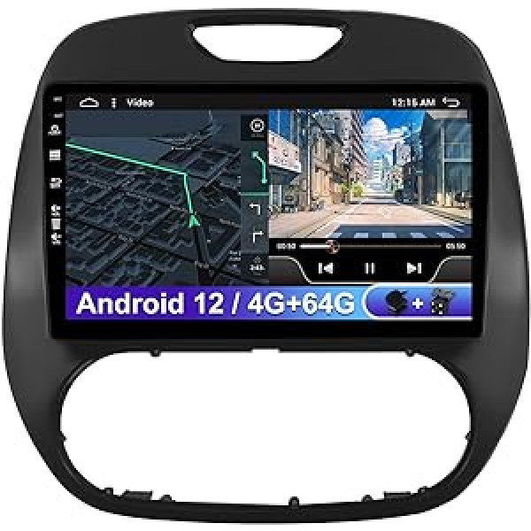 64G Android 12 automašīnas radio priekš Renault Kaptur Captur 2016-2019 Bluetooth 2 DIN GPS navigācija 9 collu ekrāns Carplay Android automašīnas WiFi Bluetooth RDS SWC spoguļa saites atpakaļgaitas kamera