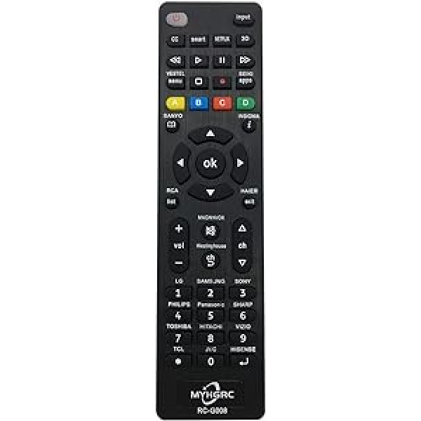 MYHGRC Remote Control for Samsung LG Sony TCL Hisense RCA Sharp Toshiba Hitachi - No Setup Required TV Universal Remote Control