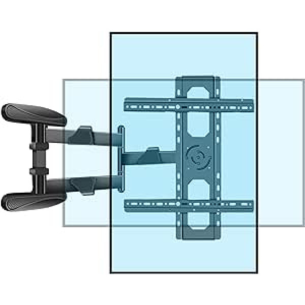 HILLPORT DY4080 televizora sienas stiprinājums grozāms televizors 40-80 collas, 90° regulējams kronšteins, grozāms, noliekts TV ekrāniem un monitoriem līdz 50 kg, maks. VESA 600 x 500 mm