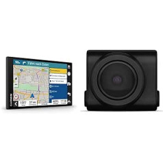 Garmin DriveSmart 76 MT-S — navigācijas ierīce ar lielu 7 collu HD displeju un BC 50 — bezvadu atpakaļskata kamera ar 720p HD izšķirtspēju un attēla pārsūtīšanu uz saderīgu Garmin Navis