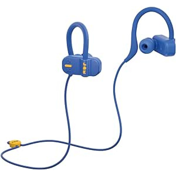 Jam Live Fast — Bluetooth In-Ear-Kopfhörer für Sport & Workout, Ohrklammer für festen Sitz, 12 Std. Akkulaufzeit, 10m BT Radius, Freihand Telefonie, Schweißresistent, Ohrstöpsel in 3 Größen - Blue