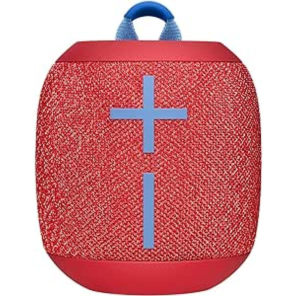 Ultimate Ears Wonderboom 2 pārnēsājams Bluetooth skaļrunis, 360 ° skaņa, ūdensnecaurlaidīgs un putekļu necaurlaidīgs, āra režīms, savienojiet divus skaļruņus stereo skaņai, 13 stundu akumulatora darbības laiks - sarkans