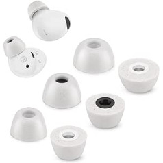 Atmiņas putu uzgaļi Samsung Galaxy Buds 2 Pro, nesāp silikona ausu aizbāžņi, neslīdoši maināmi ausu aizbāžņi, iederas uzlādes futrālī, trokšņu samazināšanas ausu aizbāžņi, 3 pāri (S/M/L, pelēks)